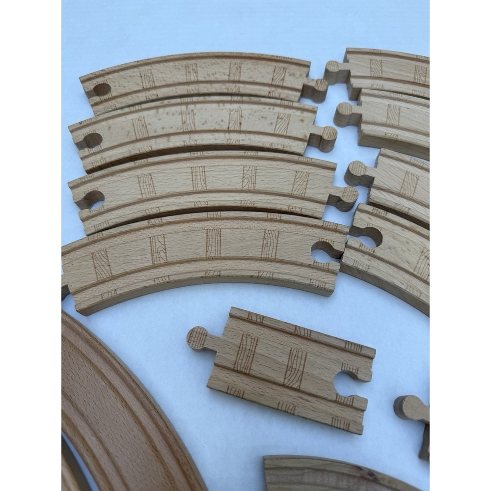 Wooden Train Track Curves straight Lot 43 Brio Compatible Lengths Thomas M&D